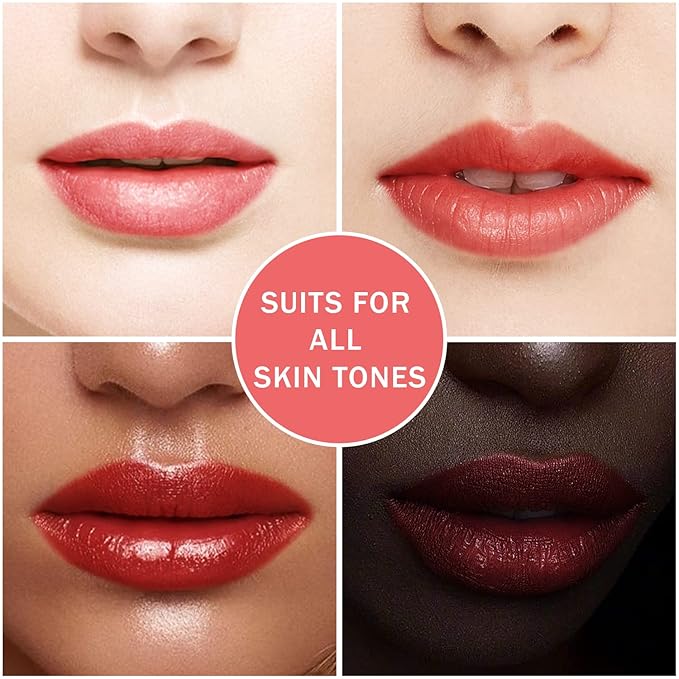 4 Pcs Fruit Lip Stain Set, Vivid Watery Lip Tint Lip Gloss, Plump Velvet Lip Tint Stain, Natural Matte Liquid Lipstick for Lips Cheek Eye, Non-Stick Cup Mini Tinted Lip Long lasting Waterproof-BrightBean Baby