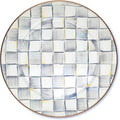 MACKENZIE-CHILDS Enamel Charger Plate, Charger Decoration for Dinner Plates or Home Decor, 12 Inches, Gray-and-White Sterling Check, Set of 1