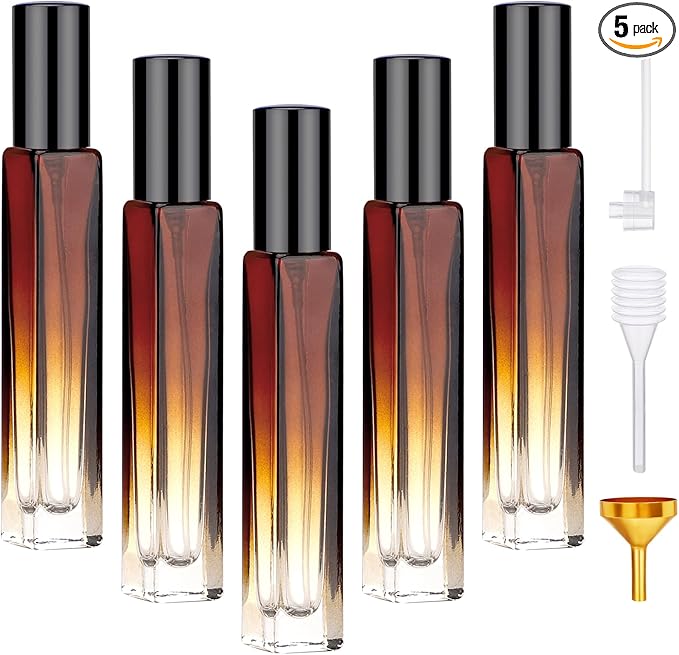Segbeauty 10ML Travel Cologne Sprayer, 5 Packs Refillable Atomizer Spray Bottle for Perfume, Empty Mini Glass Perfume Bottle Fine Mist Dispenser, Portable Leak-proof Sample Bottles for Travel Outgoing-BrightBean Baby
