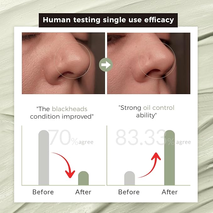 Purifying Green Tea Mask, Natural Facial Clay Mask Deep Pore Cleansing with Green Tea Extract and Portulaca Extract, for Clogged Pores, Detoxifies & Balance Oil, 3.52 fl.oz-BrightBean Baby