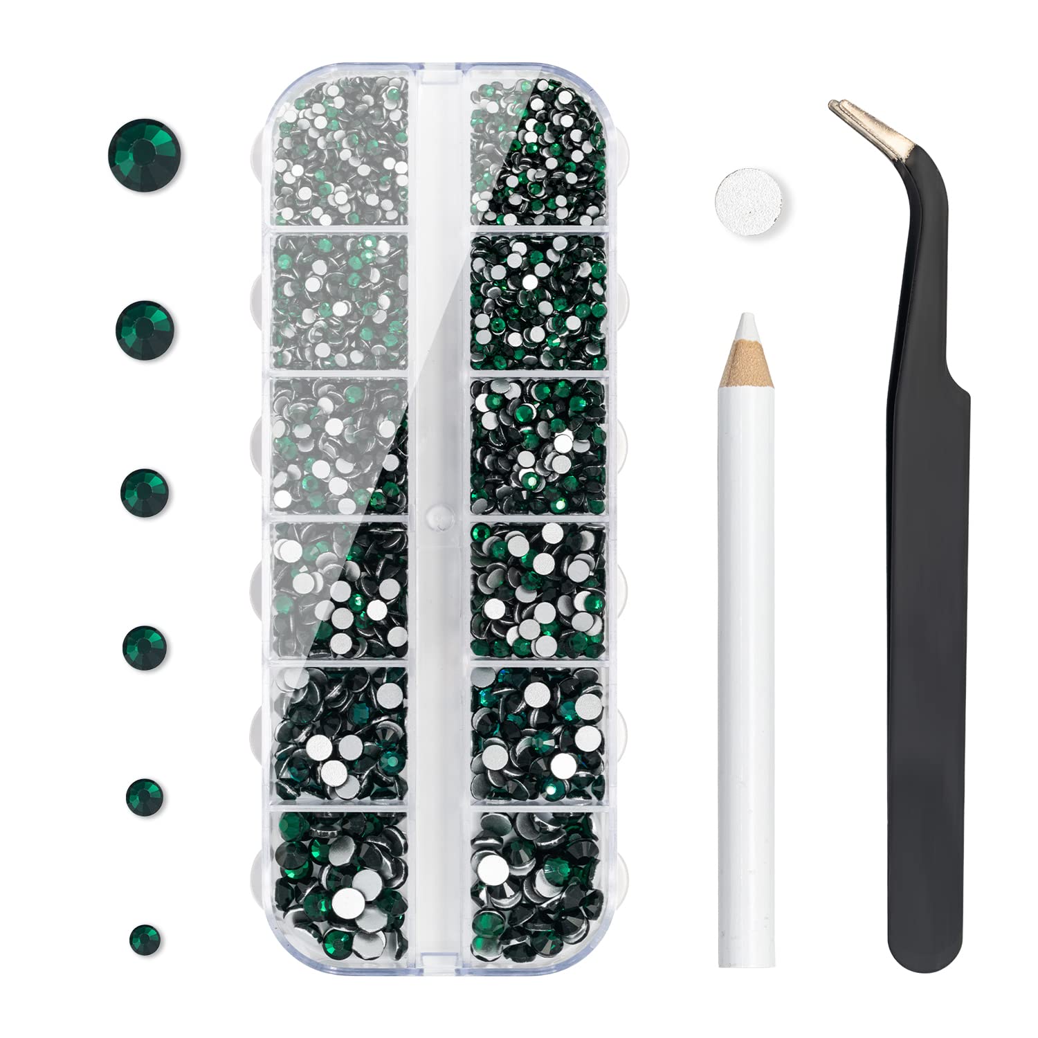 Flatback Crystal Rhinestones, 3792 Pieces Round Nail Gems Non Hot-fix Rhinestone SS6-SS20 Mixed Sizes Nail Art Rhinestones for Acrylic Nails, Crafts, Makeup, Clothes, Shoes, DIY Decorations-BrightBean Baby