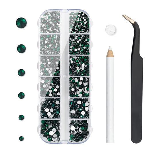 Flatback Crystal Rhinestones, 3792 Pieces Round Nail Gems Non Hot-fix Rhinestone SS6-SS20 Mixed Sizes Nail Art Rhinestones for Acrylic Nails, Crafts, Makeup, Clothes, Shoes, DIY Decorations-BrightBean Baby