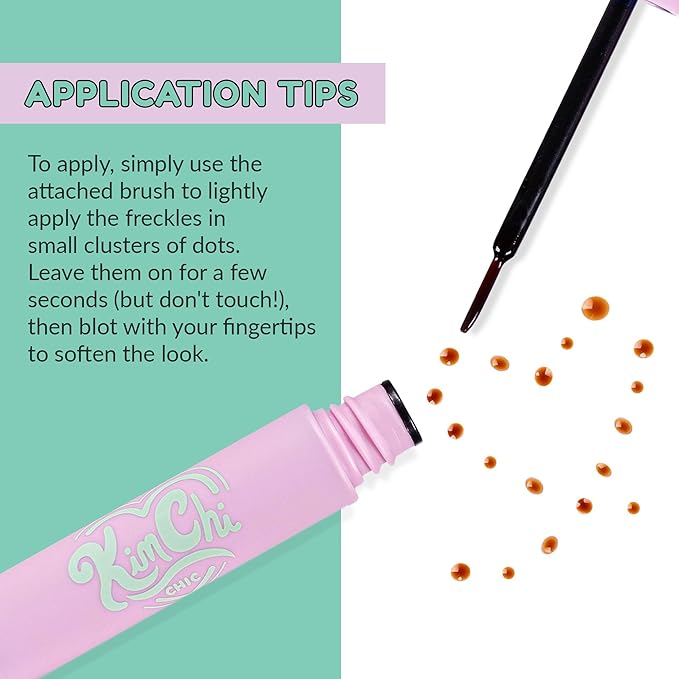 KimChi Chic Beauty Candy Girl Fake Freckle Pen, Natural-Looking and Fast-Drying Faux Freckles Face Makeup, Afternoon In The Flower Field Red-Brown Shade, 0.10 fl oz-BrightBean Baby