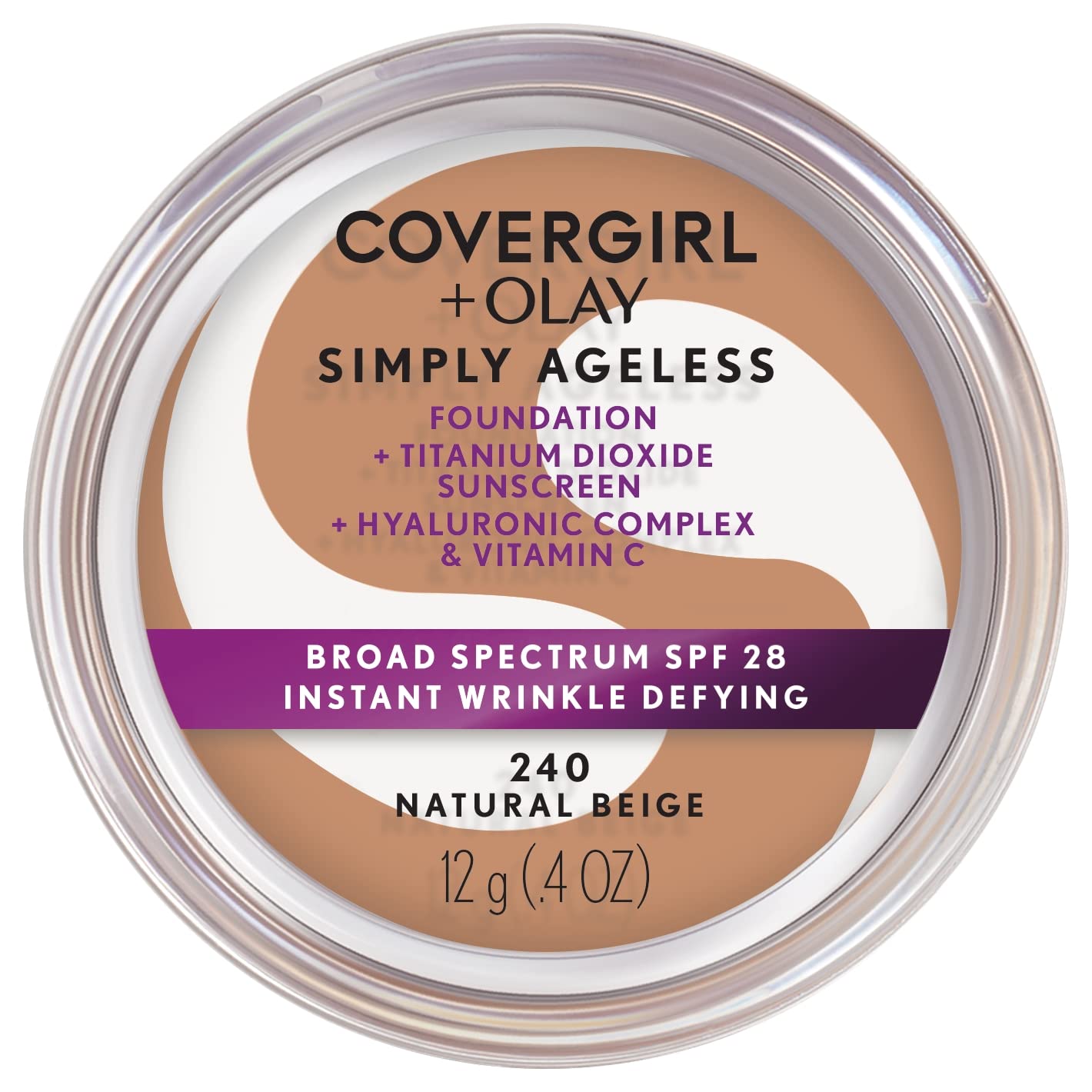 COVERGIRL & Olay Simply Ageless Instant Wrinkle-Defying Foundation, Natural Beige 0.4 Fl Oz (Pack of 1)-BrightBean Baby