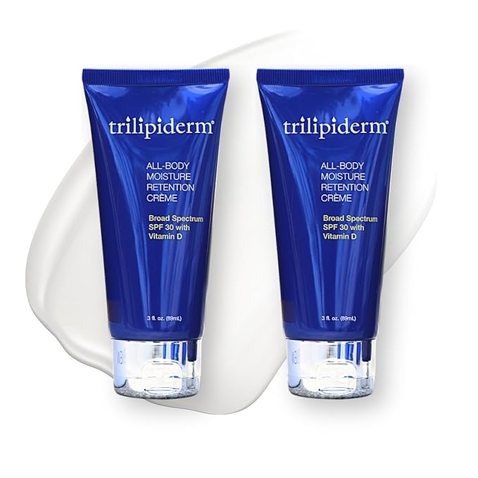 Trilipiderm All-Body Moisture Retention Crème Broad Spectrum SPF 30 with Vitamin D – 2-PACK of Travel-Size 3 Ounce Tubes – Plant-Based All-Day Hydration, Sunscreen for Body and Face-BrightBean Baby