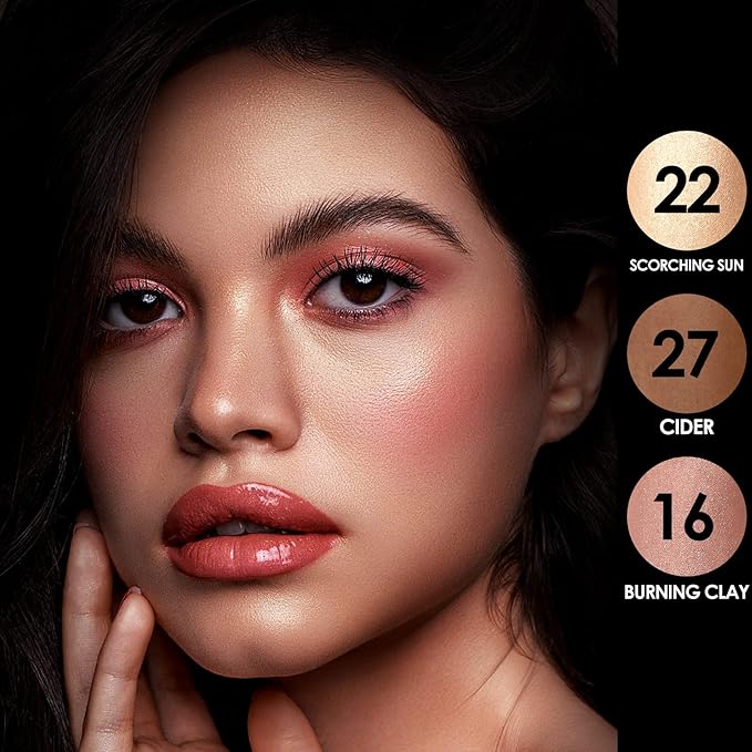 FOCALLURE 3 Pcs Cream Contour Sticks,Shades with Highlighter & Bronzer & Blush,Non-greasy Long-wear Face Contouring Pen,Easy to Sculpt the Face and Create a Lightweight Finishing Makeup,MEDIUM-WARM-BrightBean Baby