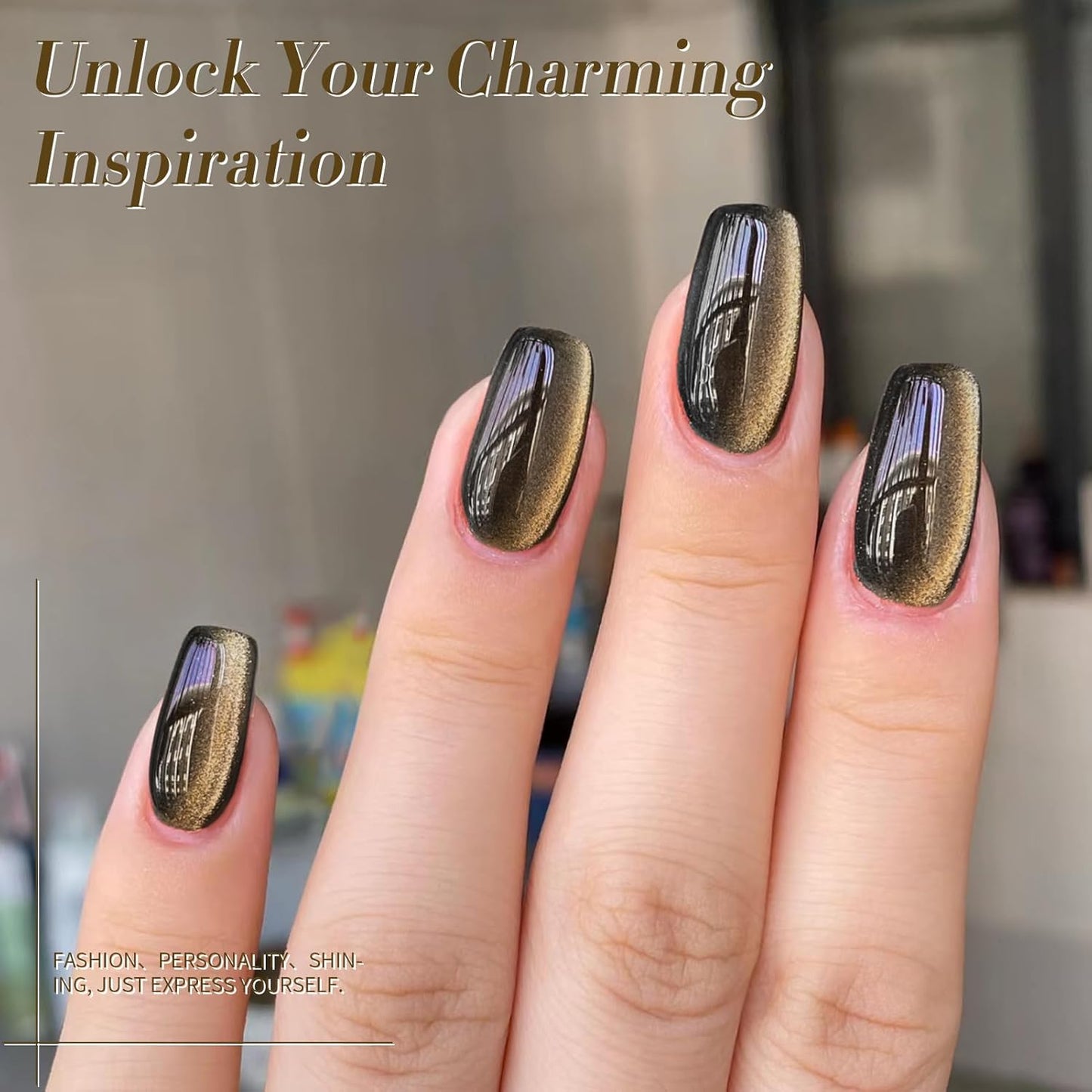 Born Pretty Cat Magnetic Eye Gel Nail Polish,Brown Jelly Glass Magnetic Gel Polish, Crow Glitter Soak Off Nail Art Salon Manicure Home Gift 15ml-BrightBean Baby