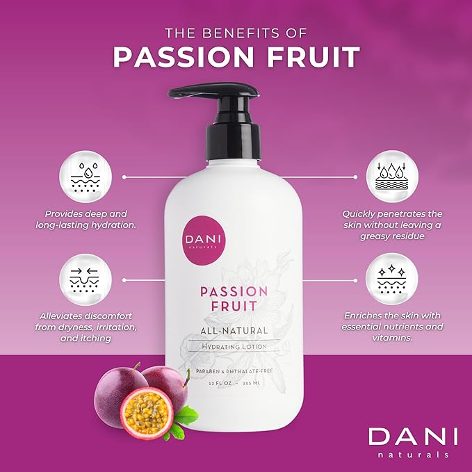 Naturals Hand & Body Lotion - Juicy Passion Fruit Scented, Deep Hydration for Dry & Dull Skin with Shea Butter, Aloe Vera & Vitamin E, Vegan, Paraben-Free, 12 Oz-BrightBean Baby