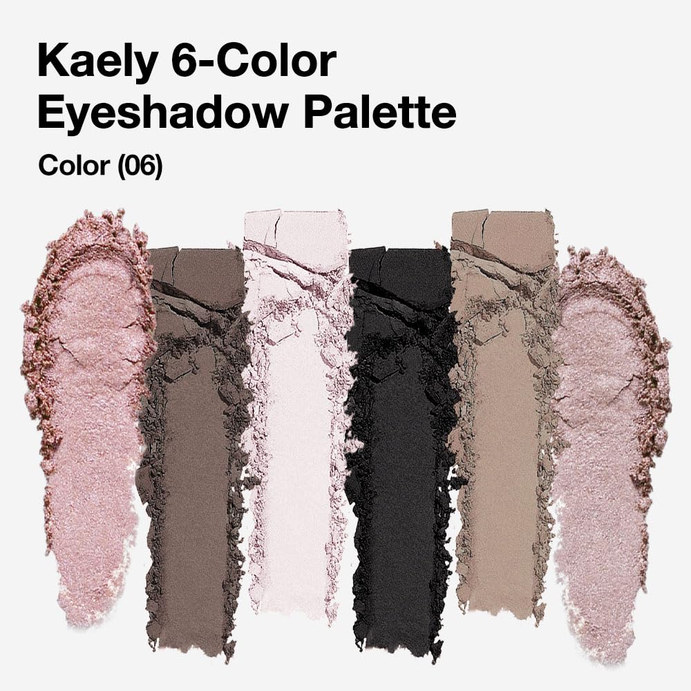 Kaely 6 Color Mini Neutral Eyeshadow Palette Makeup, Highly Pigmented Eye Shadow Palette Waterproof, Natural Matte Shimmer Eye Shadow Palette, paleta de sombras de ojos, Vegan & Cruelty-free, 06-BrightBean Baby