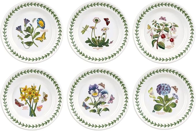 Portmeirion Home & Gifts BG05082 Botanic Garden Side Plates 16.5cm - Set of 6, White