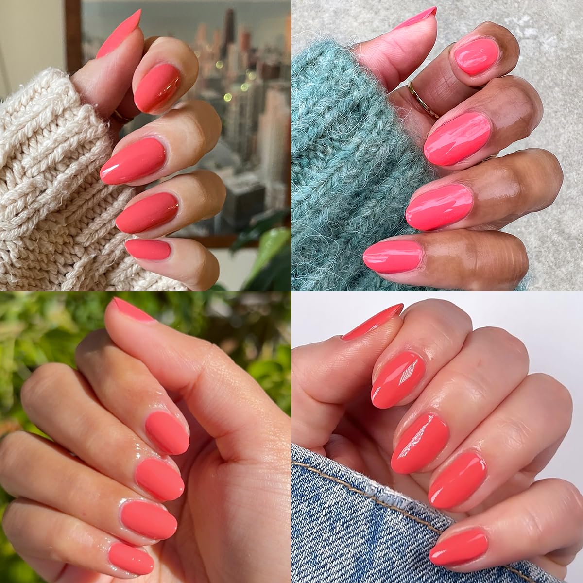 Olive & June Long Lasting Nail Polish | Plump, Gel-Like Finish, No Lamp Needed | Lasts up to 10 days | Salon-Quality at Home | 15-Free, Vegan & Cruelty-Free | Chip-Resistant | Perfect Pinwheel | Coral-BrightBean Baby