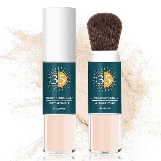 Mineral Sunscreen Powder SPF Powder for Face Oil Control Long Lasting Sunscreen Powder for Face Natural Light Breathable Translucent Powder Setting Powder Makeup #01 Translucent-BrightBean Baby