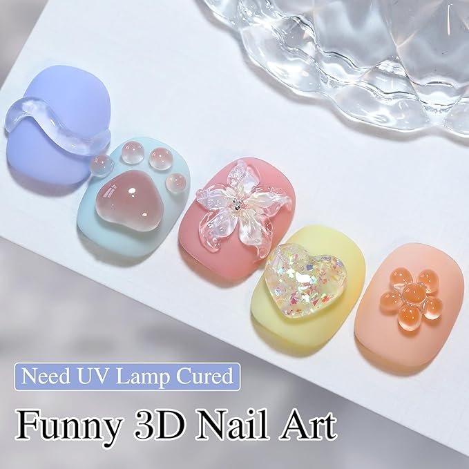 Double Rhythm 3D Clear Solid Sculpting Gel for Nail Art - Non-Sticky Hard Gel for Building, Carving, Molding Extension - Soak Off UV/LED Salon Home DIY 0.5 Oz (Clear)-BrightBean Baby