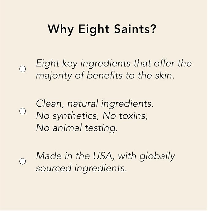 Eight Saints Date Night Skincare Prep Gift Set, All Natural & Organic, Gift Set Includes Eye Gel, Hyaluronic Acid Serm, Mud Face Cleanser, Vitamin C Cream, Lip Mask, and Neoprene Travel Bag, 6 Pc Set-BrightBean Baby
