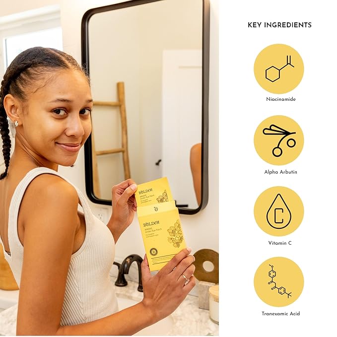 Bolden Awake Under Eye Patch | Eye Mask For Dark Circles, Puffiness & Discoloration | Brightening Eye Pads With Niacinamide, Alpha Arbutin, Tranexamic Acid & Vitamin C | 10 Pairs-BrightBean Baby