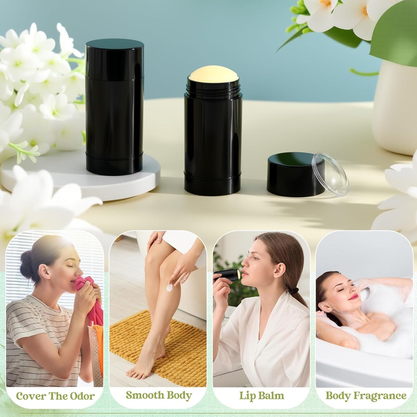 30 Pcs Empty Deodorant Containers Twist up Filling Stick Plastic Deodorant Container Refillable Bottles Bottomfill Round Lip Balm Tubes for Homemade DIY Lipstick Crayon(30 ml,Black)-BrightBean Baby