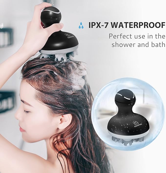 COMFIER Electric Scalp Massager, Waterproof Head Massager with Mutlti-Modes Vibration, Handheld Portable Head Scratcher for Hair Growth, Dog Cat Massager for Deep Clean and Stress Relax-BrightBean Baby