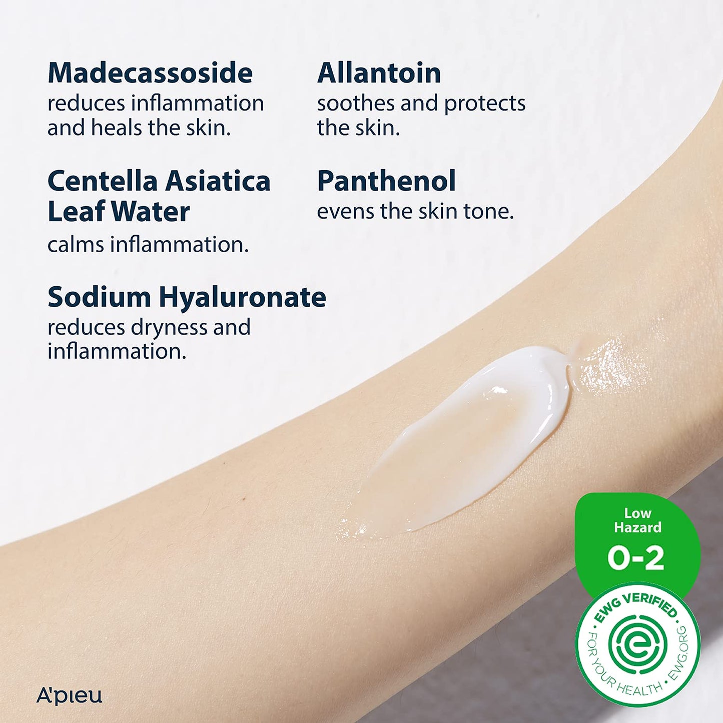 A'PIEU Madecassoside Moisture Gel Cream (1.69 Fl oz) - for Hydrating Dry and Sensitive Skin- Helps Soothe Damage and Maintain Optimal pH level- Centella Asiatica, Panthenol, Allantoin-BrightBean Baby
