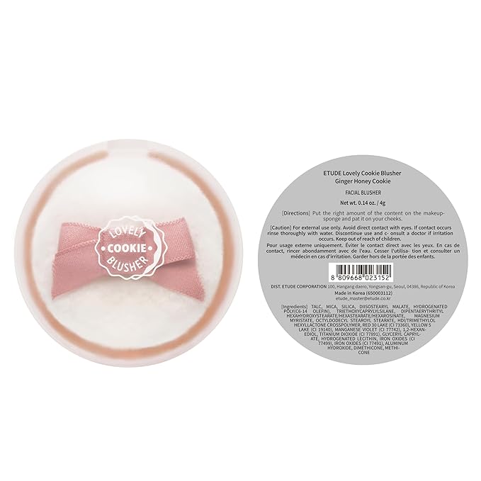 ETUDE Lovely Cookie Blusher #BE101 Ginger Honey Cookie 4g | Glowing & Natural Powder Blush with Long-Lasting Sebum Control | Easy Application | Puffy Cushion for a Lovely Makeup Look-BrightBean Baby