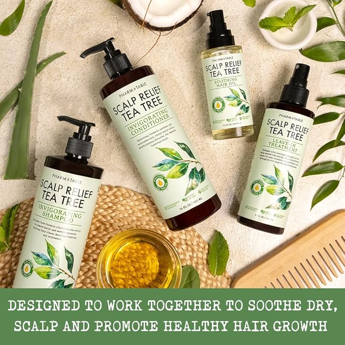 Tea Tree Shampoo For Men and Women, Deep Cleansing Sulfate-Free Formula - Relief for Dry Itchy Scalp - Infused with Tea Tree oil, Mint, Biotin and Vitamin E, 16.2oz-BrightBean Baby