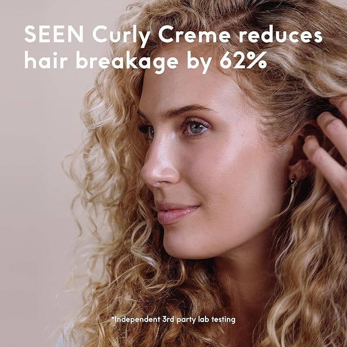 SEEN Curly On The Go Kit -Scented - Non-Comedogenic & Safe for Sensitive Skin - Sulfate-Free, Curl-Defining Styling Hair Bundle - Anti Frizz - Heat Protectant-BrightBean Baby