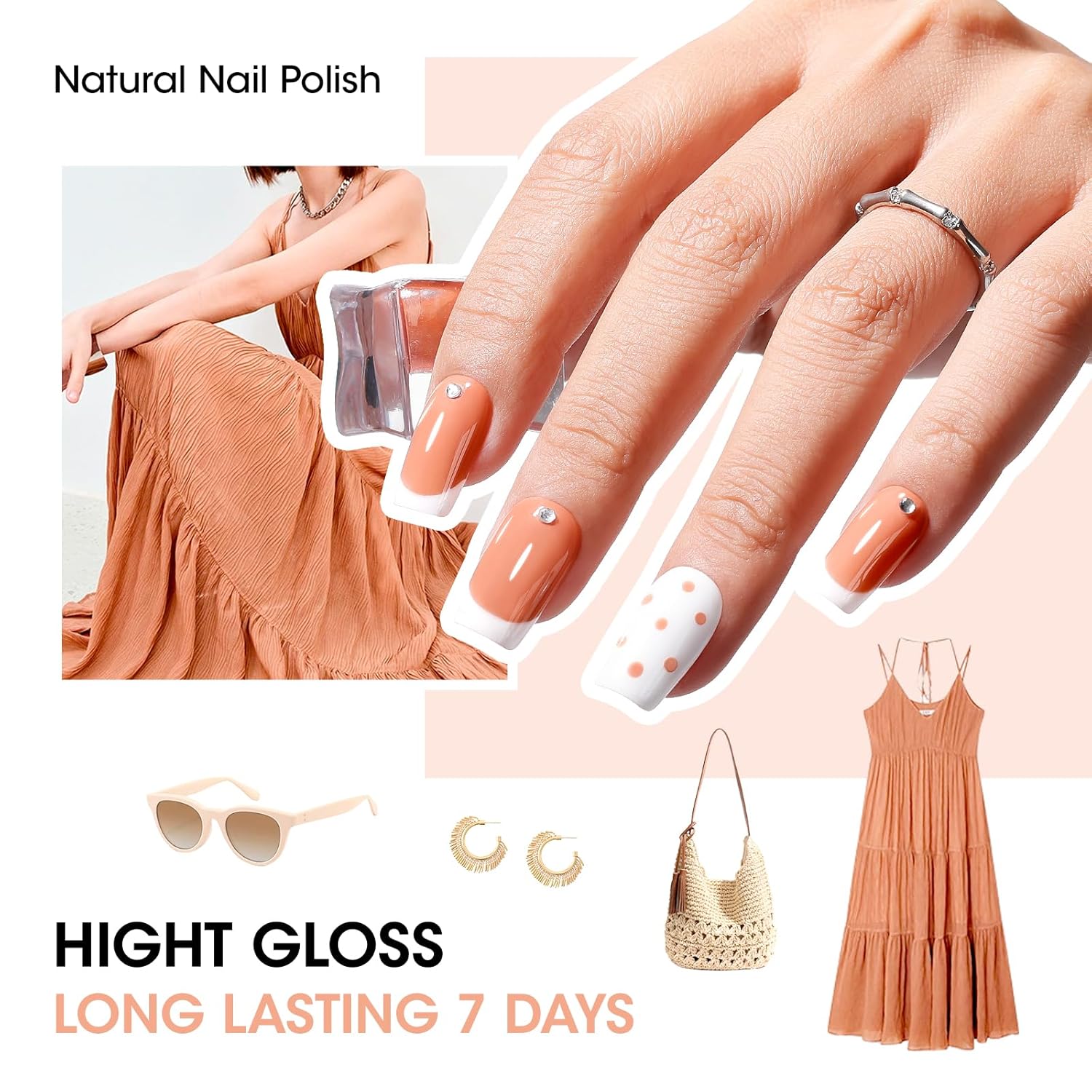 GELLEN Nail Polish Set, French Tip Manicure Nude White Regular Nail Polish Quick Air Dry Bright 12 Colors Set for Women Fingernail Toe Nails Salon Home, Non UV Gel, Hema Free, Non-toxic, Long Lasting-BrightBean Baby