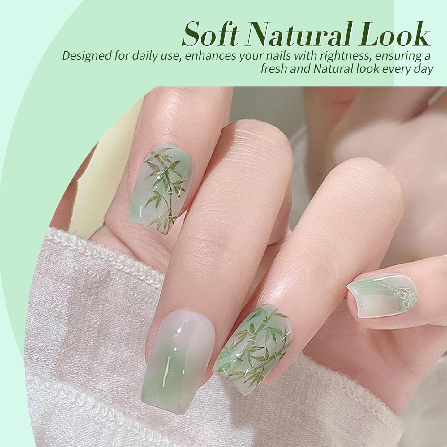 Born Pretty Jelly Green Milky White Gel Nail Polish Christmas Transparent Sheer Colors Gel Nail Kit for Salon Gel Manicure and Nail Art DIY at Home 6 Colors-BrightBean Baby