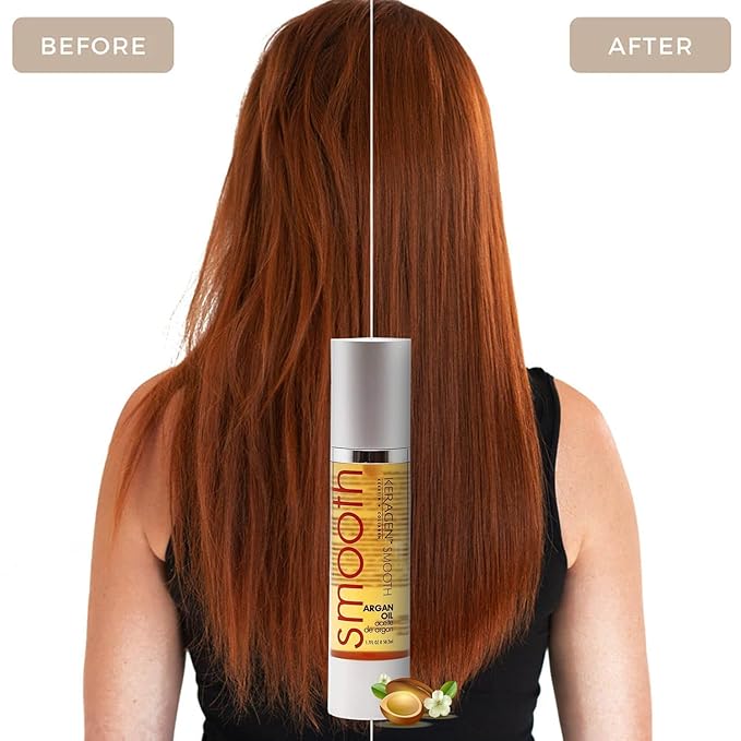 KERAGEN - Nourishing Hair Serum for Dry Damaged Hair - Argan Oil for Hair Treatment - Brilliant Shine, Heat Protection with Paraben, Phthalate and Sulfate Free Formula (1.7 Oz)-BrightBean Baby