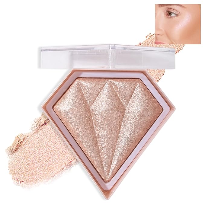 White Highlighter Makeup Palette Face Highlighter Powder Iluminadores De Maquillaje Narutal Shimmer Glitter Highlighter Contour Powder Makeup Palette-04 Ginger Color-BrightBean Baby