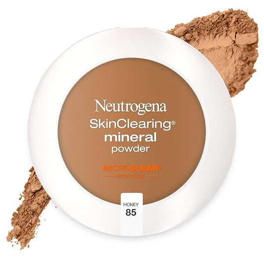 Neutrogena SkinClearing Mineral Acne-Concealing Pressed Powder Compact, Shine-Free & Oil-Absorbing Makeup with Salicylic Acid to Cover, Treat & Prevent Acne Breakouts, Honey 85,.38 oz-BrightBean Baby