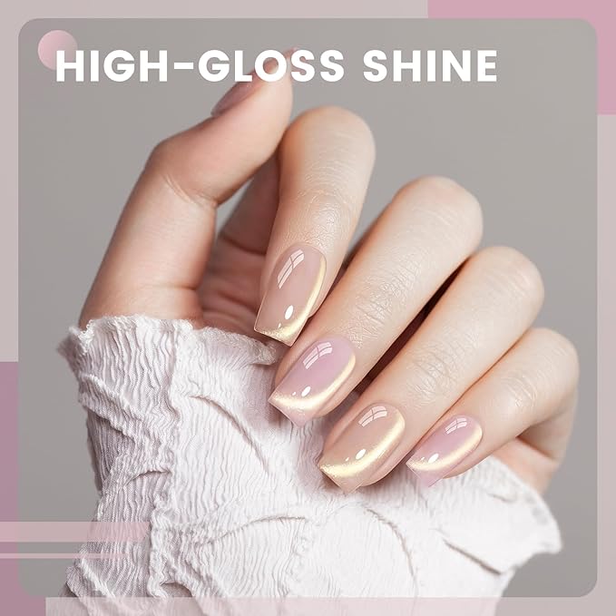 RARJSM Jelly Nude Gold Glitter Cat Eye Gel Nail Polish Set 6Pcs Sheer Pink Light Purple Champagne Mavue Brown Diamond Cateye Gelpolish with Magnetic Stick UV LED Curing Require Home Salon Nail Design-BrightBean Baby