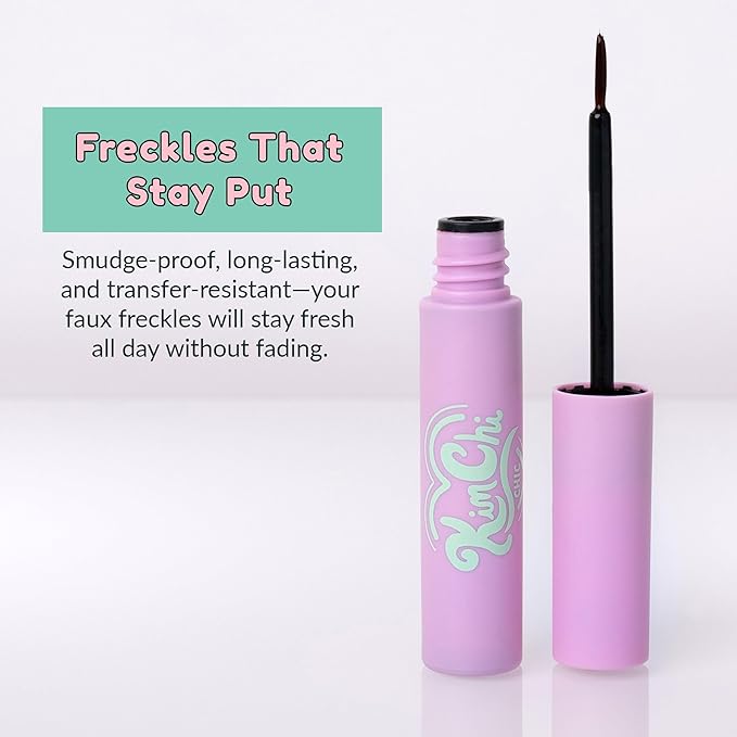 KimChi Chic Beauty Candy Girl Fake Freckle Pen, Natural-Looking and Fast-Drying Faux Freckles Face Makeup, Afternoon In The Flower Field Red-Brown Shade, 0.10 fl oz-BrightBean Baby