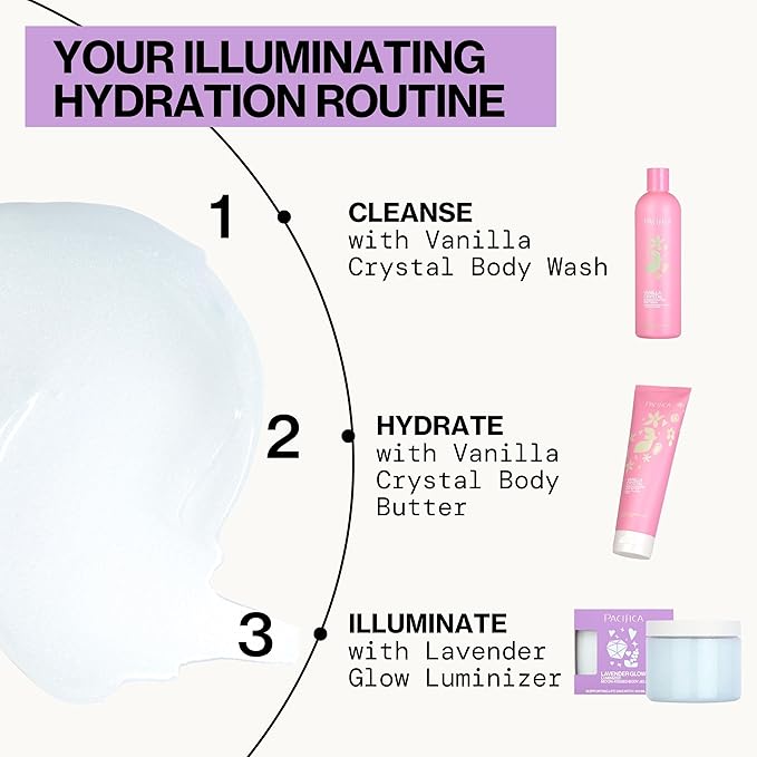 Pacifica Lavender Glow Shimmering Body Jelly – Moon-Kissed Illuminator & Hydrating Body Gel, Lightweight Glow Highlight with Lavender & Vanilla, Clean Beauty, Vegan, Cruelty-Free, 6 oz-BrightBean Baby