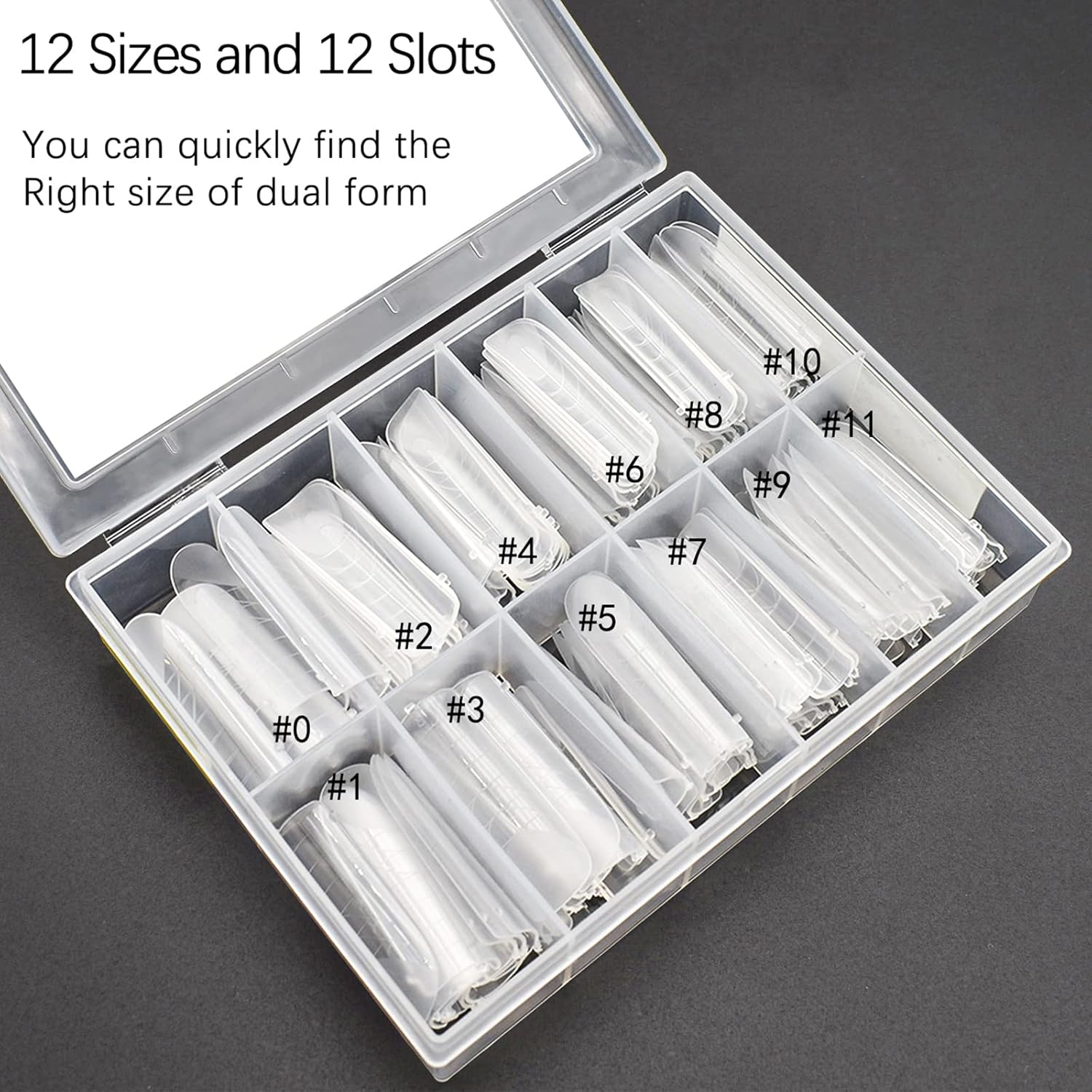 120 Pcs Dual Nail Forms,Matte Square & C-Curved Extension Poly Nail Gel Nail Molds 12 Sizes for Gel Glue, Full Cover Nail Art Design Salon & DIY-BrightBean Baby