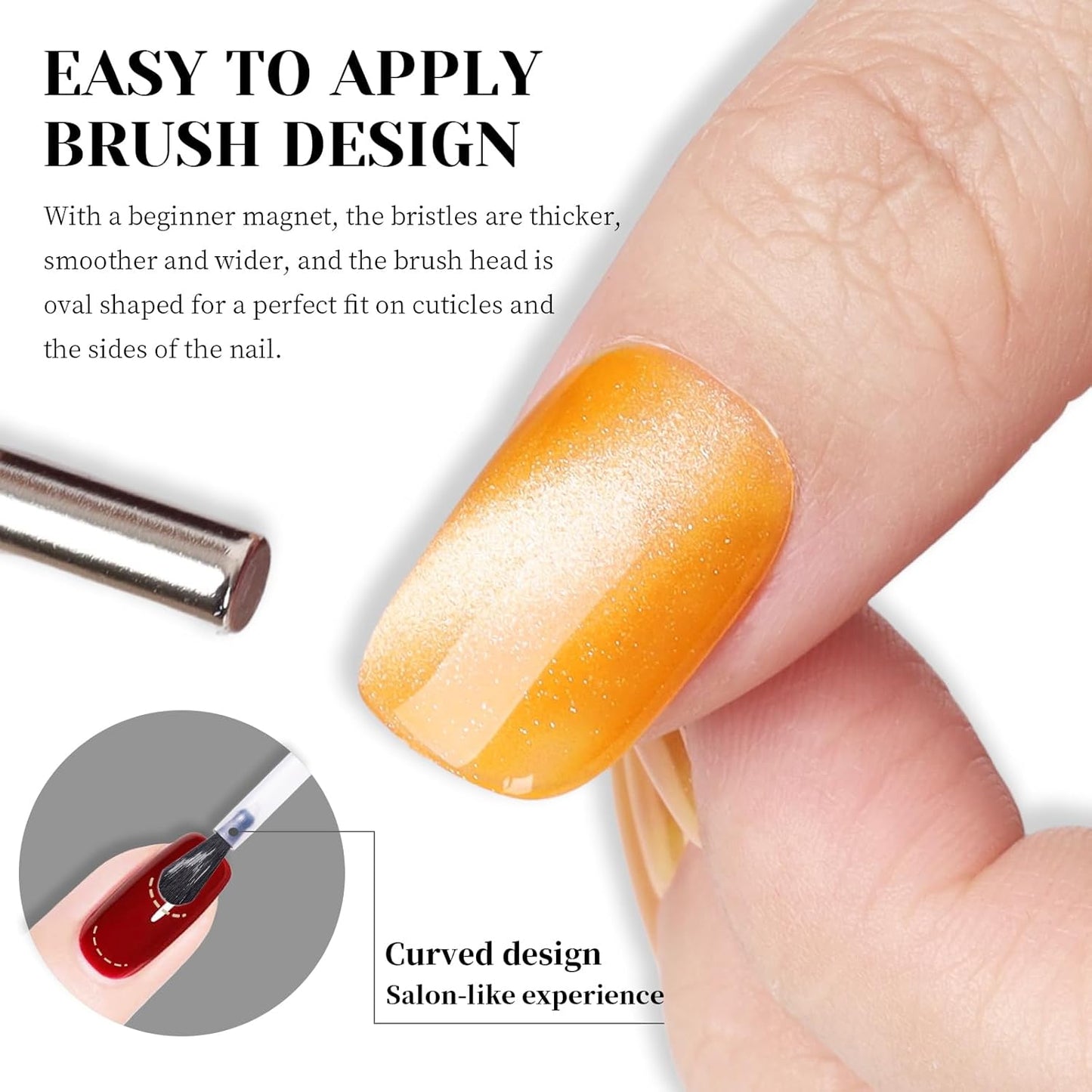 Light Orange Cat Eye Gel Nail Polish - Perfect for DIY at Home & Ideal Gift for Nail Art Lovers!-BrightBean Baby