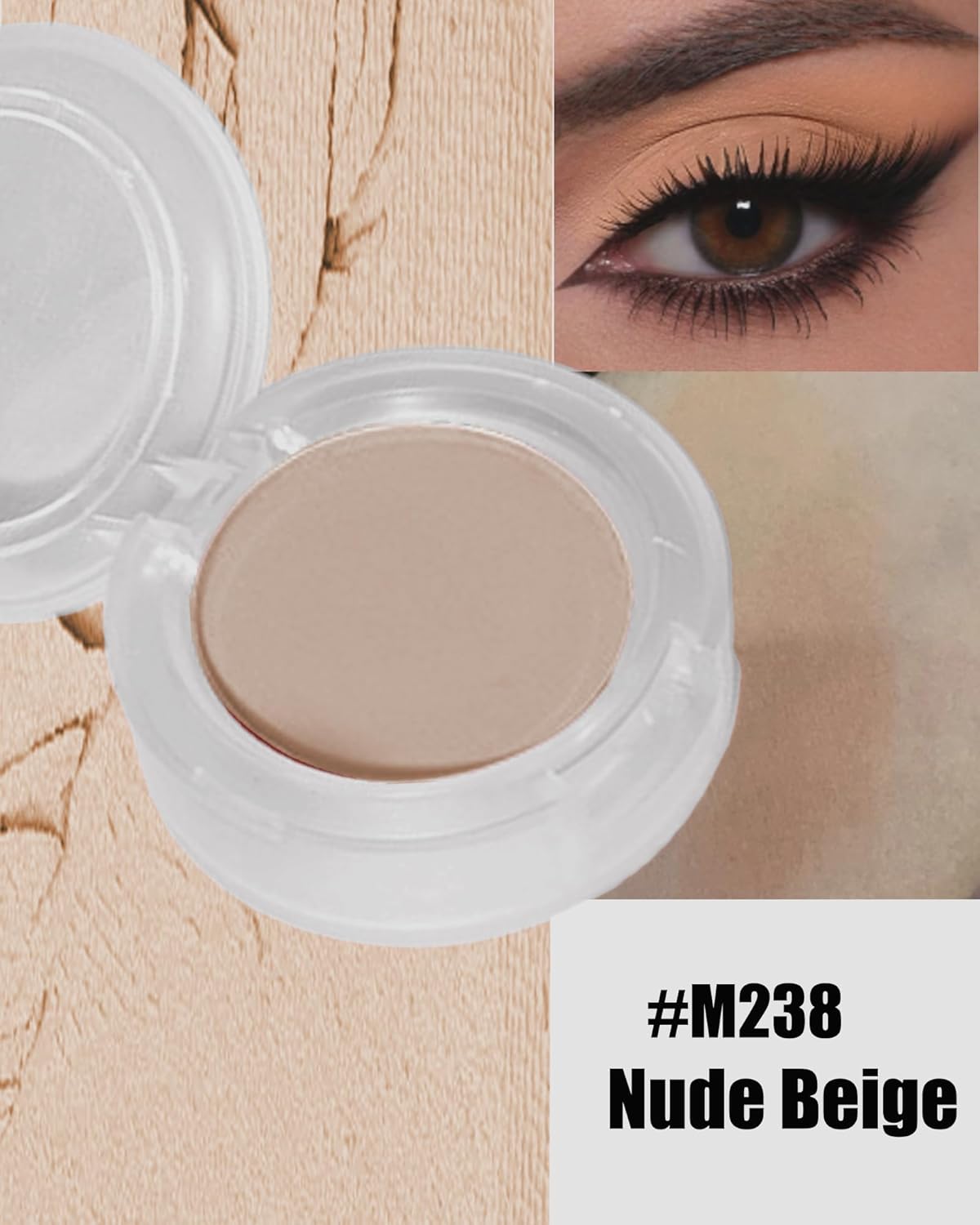 Single Matte Eyeshadow,Nude Beige Brown Eye Shadow Palette Primer Base Makeup,High Pigment Waterproof Pressed Eye Shadows Powder with Smooth Powder,Lightweight Blendable Formula for Daily Eye Look-238-BrightBean Baby