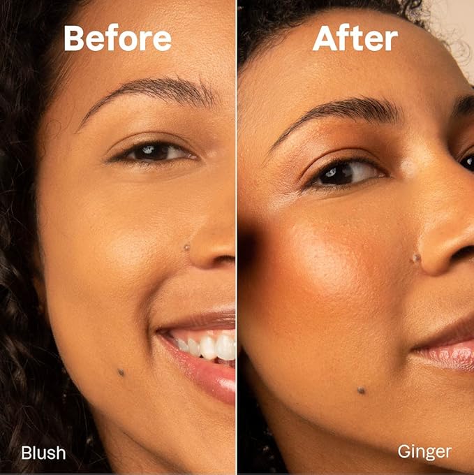 ATTITUDE Oceanly Lightweight Blush Stick, Titanium Dioxide-Free, EWG Verified, Plastic-Free, Vegan & Cruelty-free Makeup, Ginger, 0.3 Ounces-BrightBean Baby