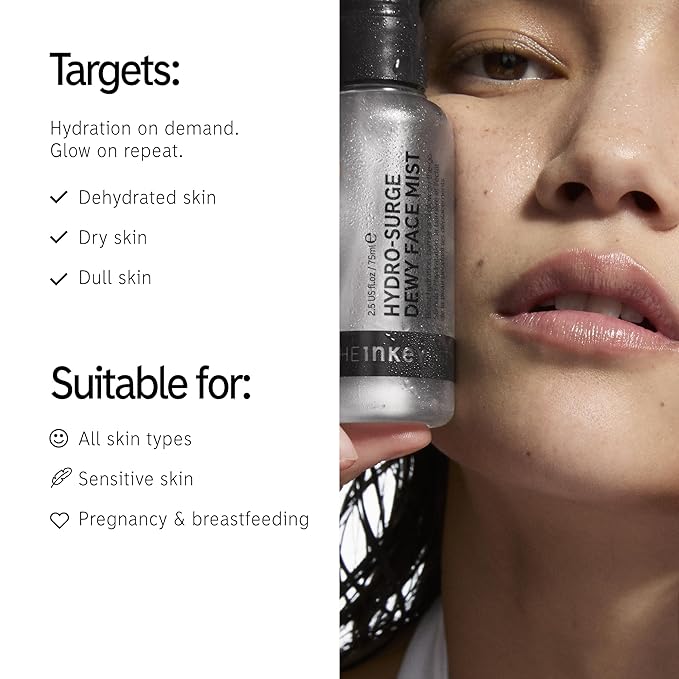 The INKEY List Hydro-Surge Dewy Face Mist 2.6 fl oz, Hydration Boosting Spray, Fragrance-Free & Alcohol-Free, Gentle Formula for Sensitive Skin, On-The-Go Application, Vegan Friendly-BrightBean Baby