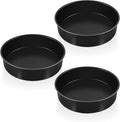 P&P CHEF 8 Inch Cake Pan Set of 3, Non-Stick Round Cake Pans Tins for Tier Smash Cakes, Baking Pans Set & Essential Bakeware, Stainless Steel Core & Leak-Proof