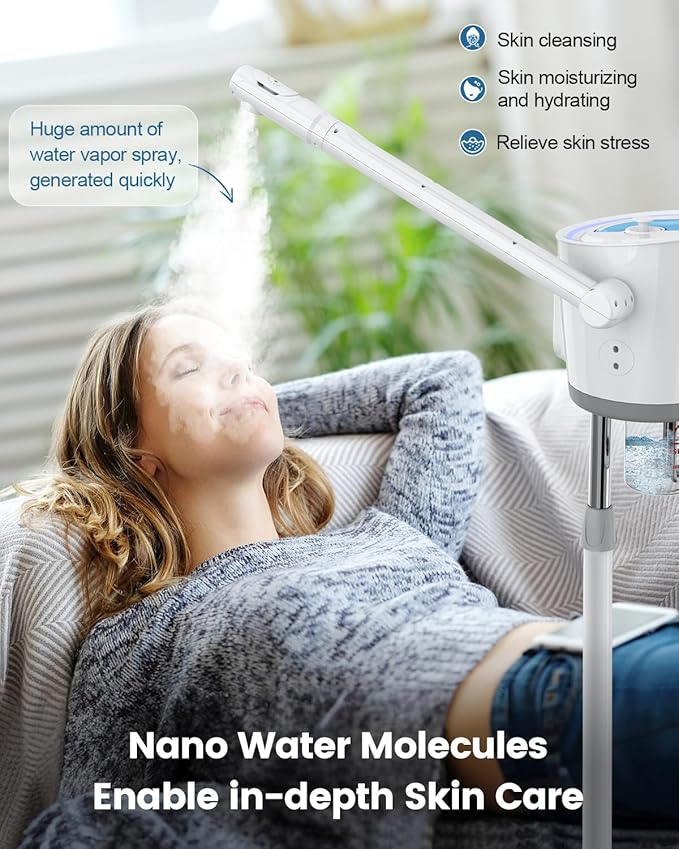 Kingsteam Professional Facial Steamer with Ozone - Ionic Nano Hot Mist Steamer with Large Capacity and 30 Min Timer for Estheticians, Beauty Salons, and Home Skin Care Use-BrightBean Baby