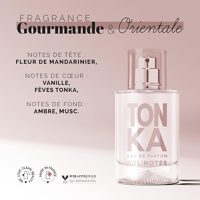 Solinotes Tonka Perfume for Women & Men, 1.7 Fl Oz/ 50 ML Eau De Parfum, Delicate Floral and Soothing Scent with Premium Ingredients - Clean Perfume, Cruelty Free, Vegan, Made in France-BrightBean Baby