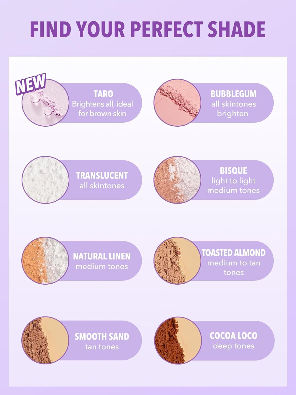 SHEGLAM Insta-Ready Face Powder Loose Under Eye Setting Powder-Taro-BrightBean Baby