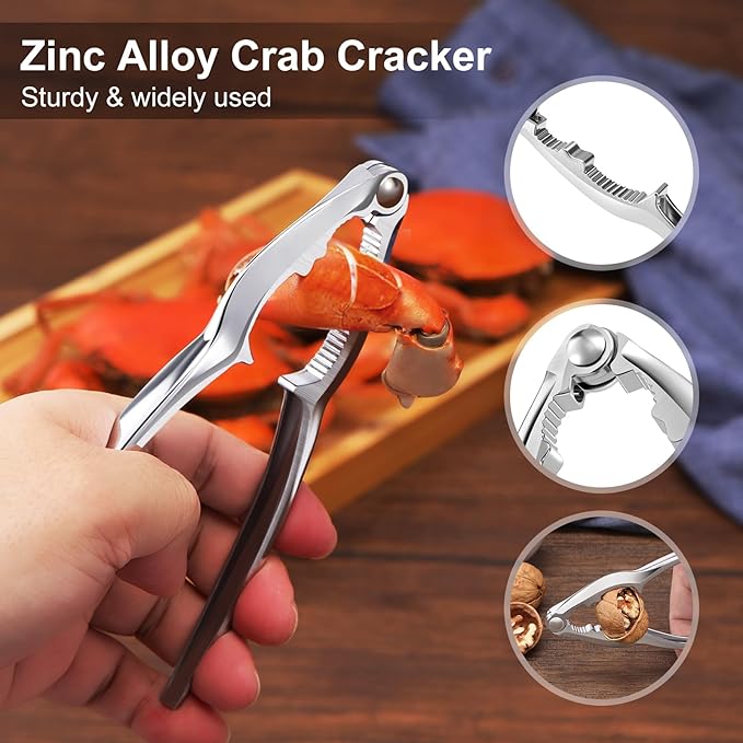 20 Pcs Crab Crackers and Tools, Crab Crackers, Lobster Sheller, Fork, Scissors & Storage Bag, Crab & Lobster Eating Utensils for Seafood Lovers