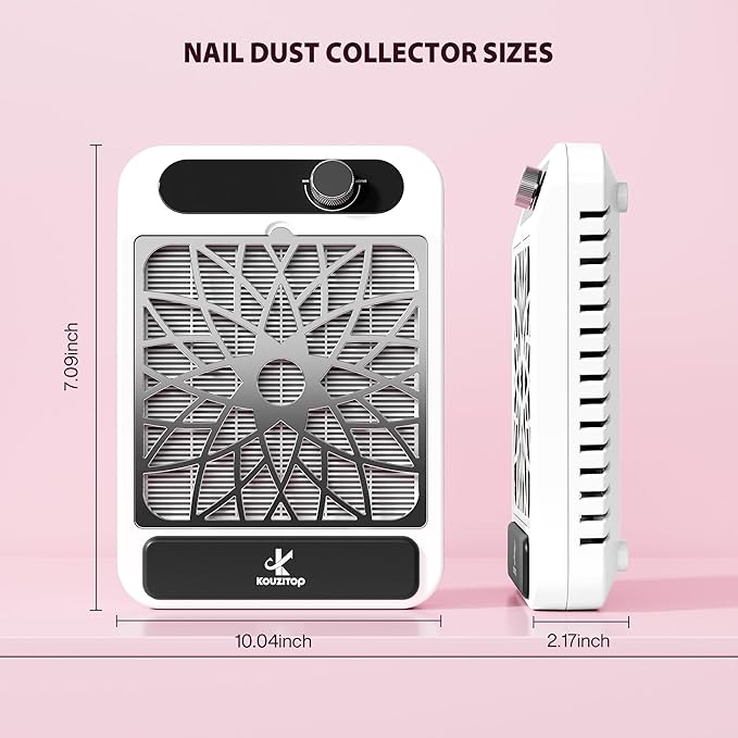 Nail Dust Collector for Nail Techs,Compact & Quiet Vacuum Fan Dust Collector with Reusable Filter, Powerful Dust Suction Machine,Nail Tech Must Haves for Gel Polish,Pedicures,Salon & Home Use-BrightBean Baby