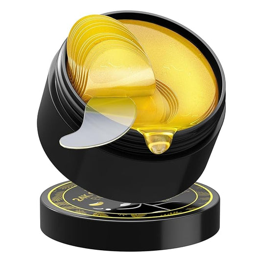 24k Gold Under Eye Patches - 60 Pcs Eye Mask Pure Gold Anti-Aging Collagen Hyaluronic Acid Under Eye Mask for Dark Circles, Puffiness & Wrinkles Refresh Your Skin-BrightBean Baby