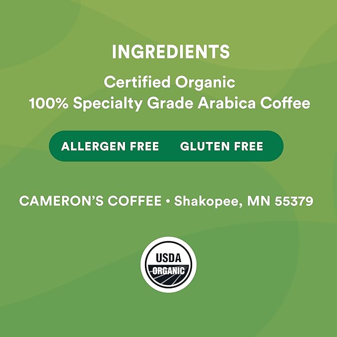 Cameron's Coffee Roasted Whole Bean Coffee, Organic Decaf French Roast, 4 Pound