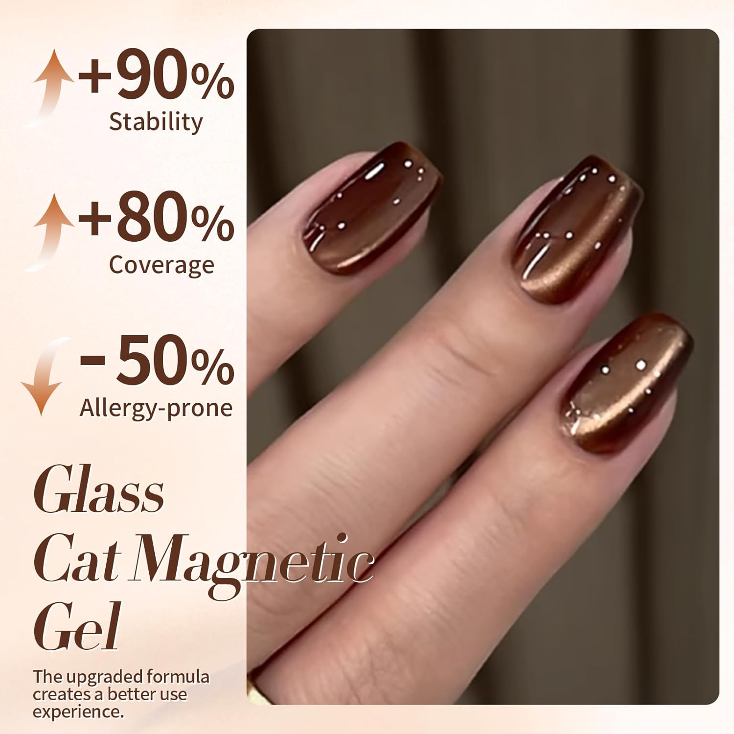 BORN PRETTY Cat Magnetic Eye Gel Nail Polish,Brown Jelly Glass Magnetic Gel Polish Glitter Soak Off Nail Art Salon Manicure Home Gift 15ml-BrightBean Baby