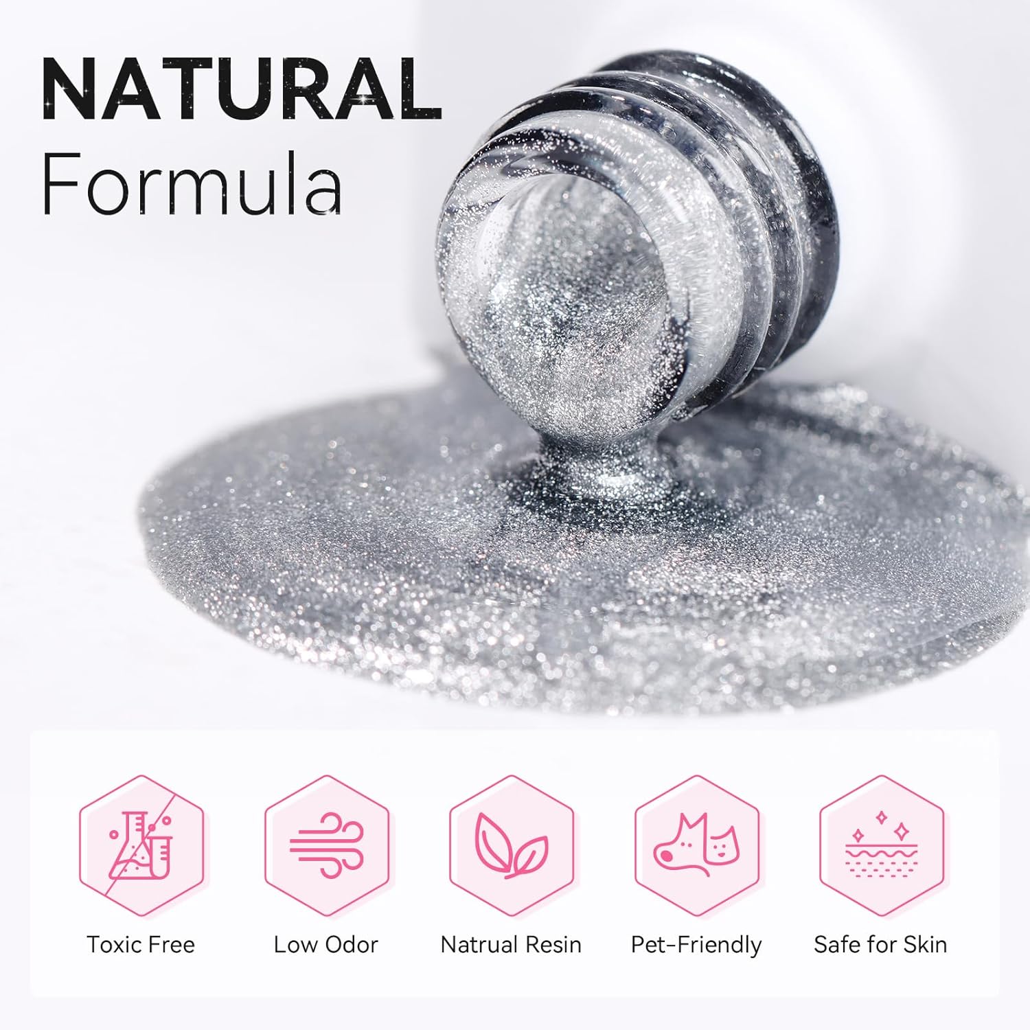 Makartt Universal Silver Cat Eye Gel Polish: Sparkle Glitter Nail Polish Holographic Magnetic Gel with Magnet DIY at Home for Beginner Easy to Use Nail Art Design Manicure 10ml-BrightBean Baby