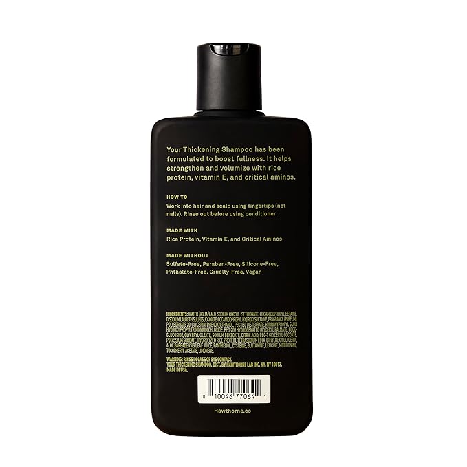 Hawthorne Men's Thickening Shampoo for Thinning Hair. Fight Hair Loss with Rice Protein & Vitamin E. Strengthens Hair Follicles to Reduce Breakage. Mint and Eucalyptus Scent. 8 fl. oz. 2-Pack.-BrightBean Baby
