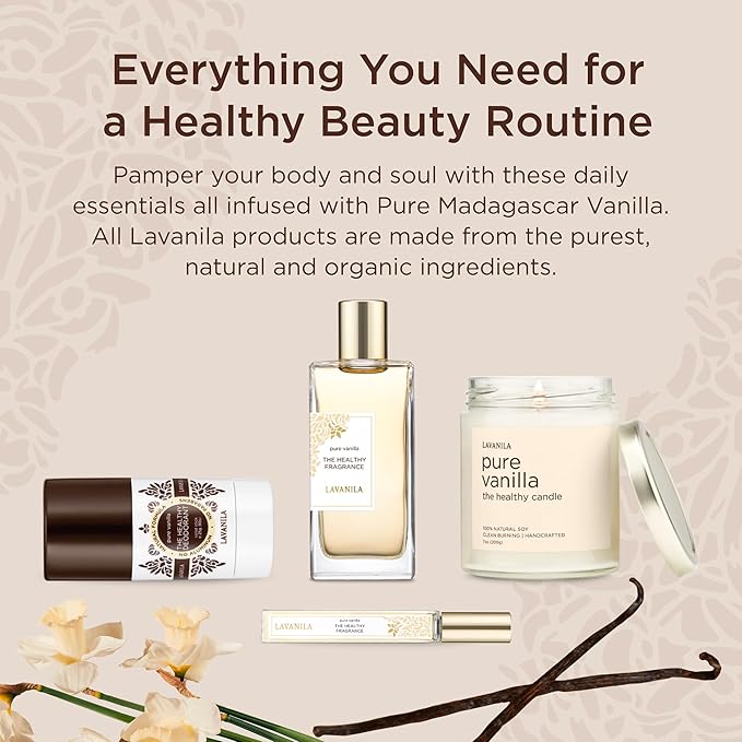 Lavanila Pure Vanilla Perfume for Women, 1.7 Fl Oz - Pure Madagascar Vanilla & Creamy Tonka Bean Fragrance, Clean and Natural Eau de Parfum Made In USA-BrightBean Baby
